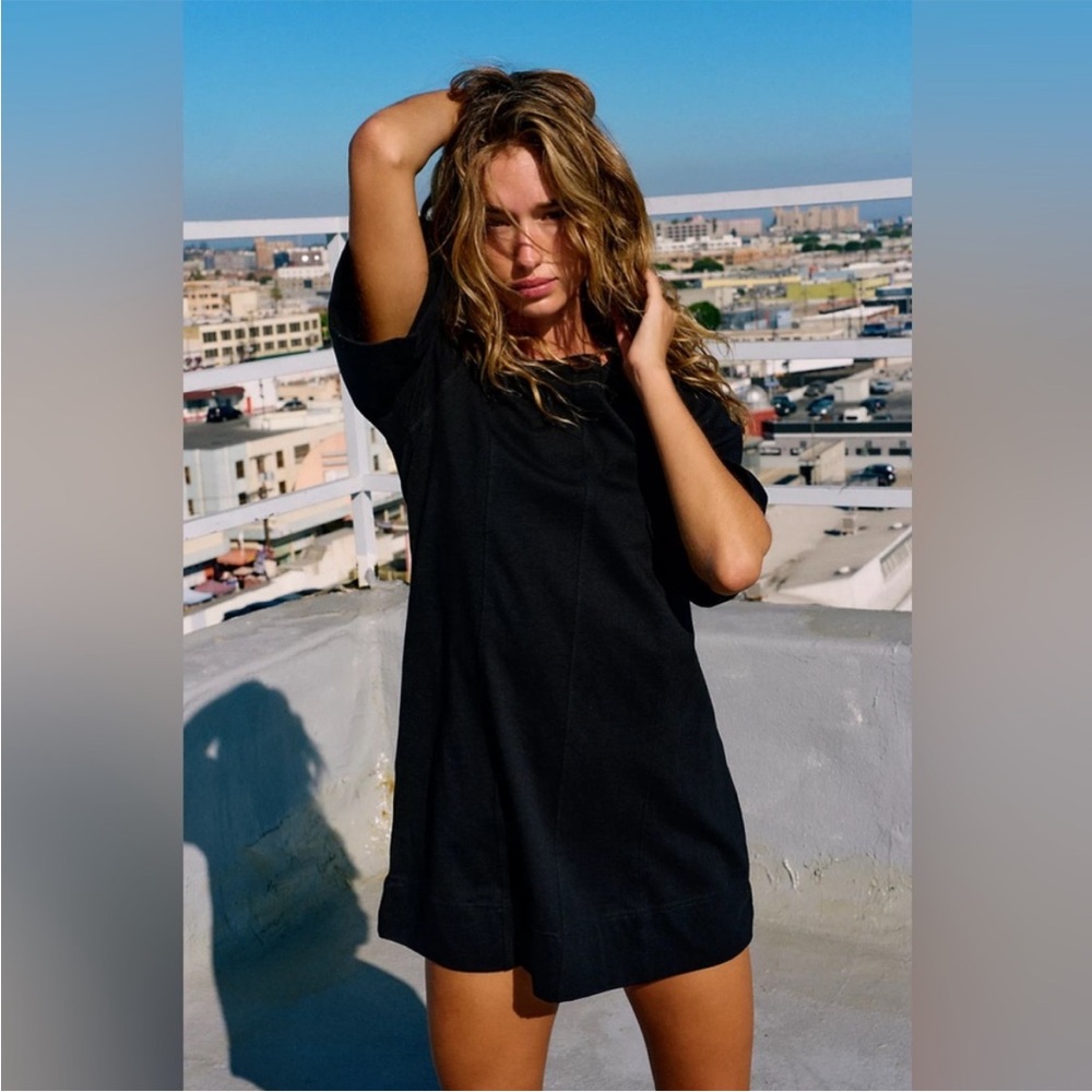 Free People Portia Mini Dress SZ XS Black NWT